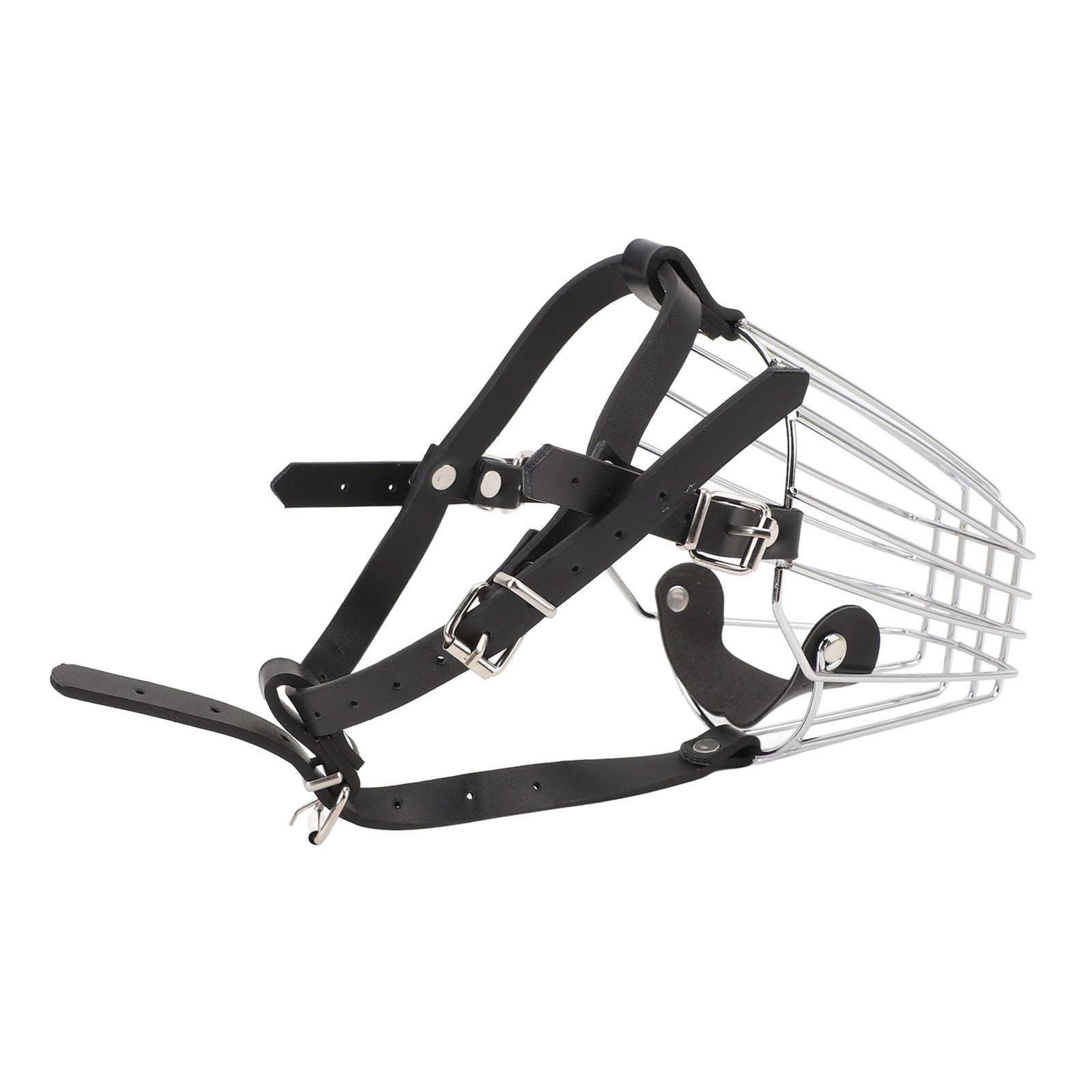 Dog Muzzle Adjustable Breathable Design Prevent Biting For Medium Dogs Stainless