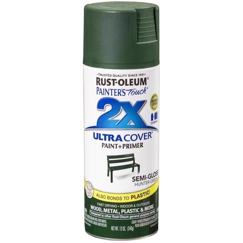 Rust-Oleum Painters Touch Semi-Gloss Hunter Green Spray Paint 12oz - 2 Pack
