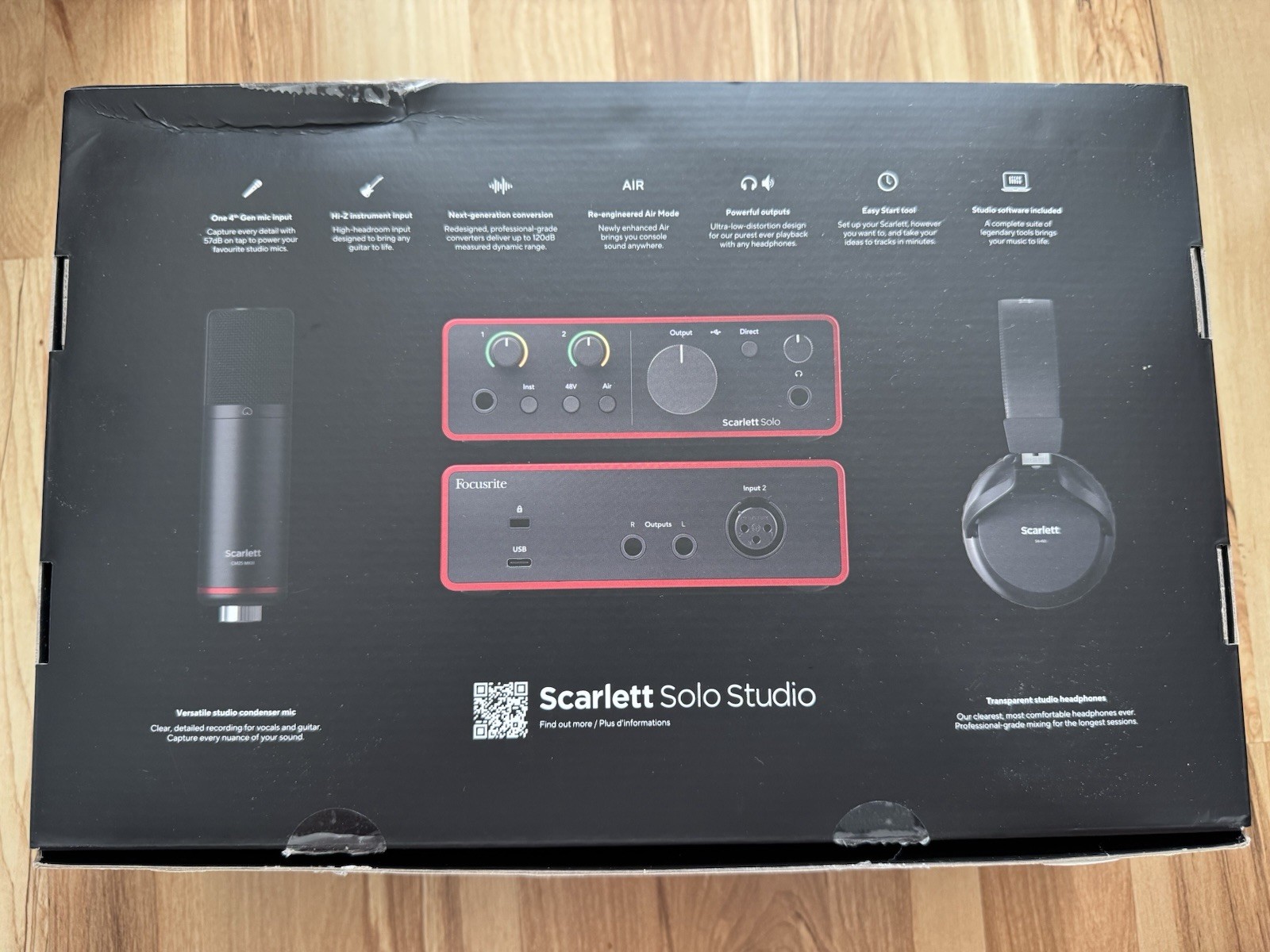 Focusrite Scarlett Solo Studio 4th Gen Recording Bundle - New Open Box