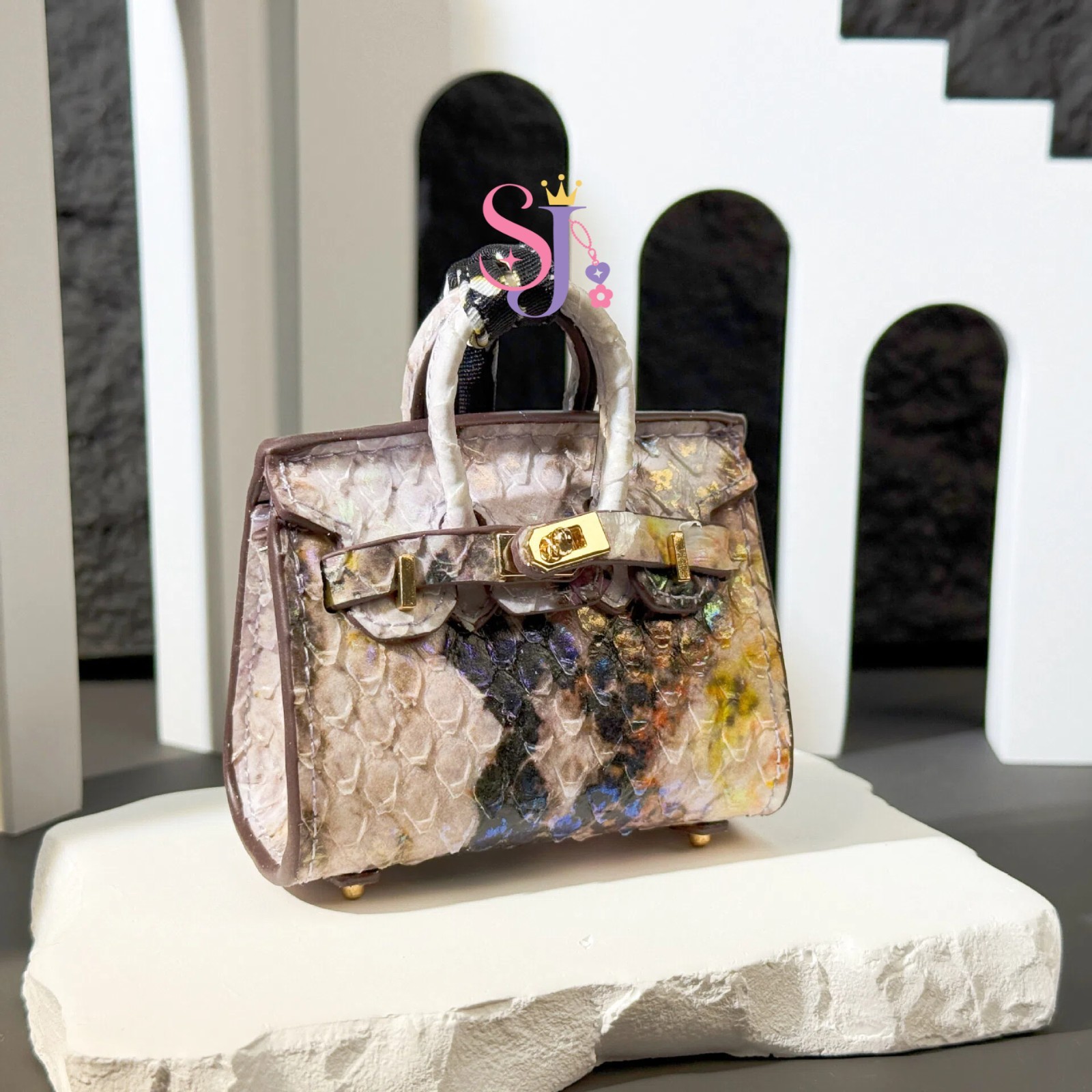 3D Snakeskin Bag charm｜Mini Bag Charm for Earphones｜Earphone Case