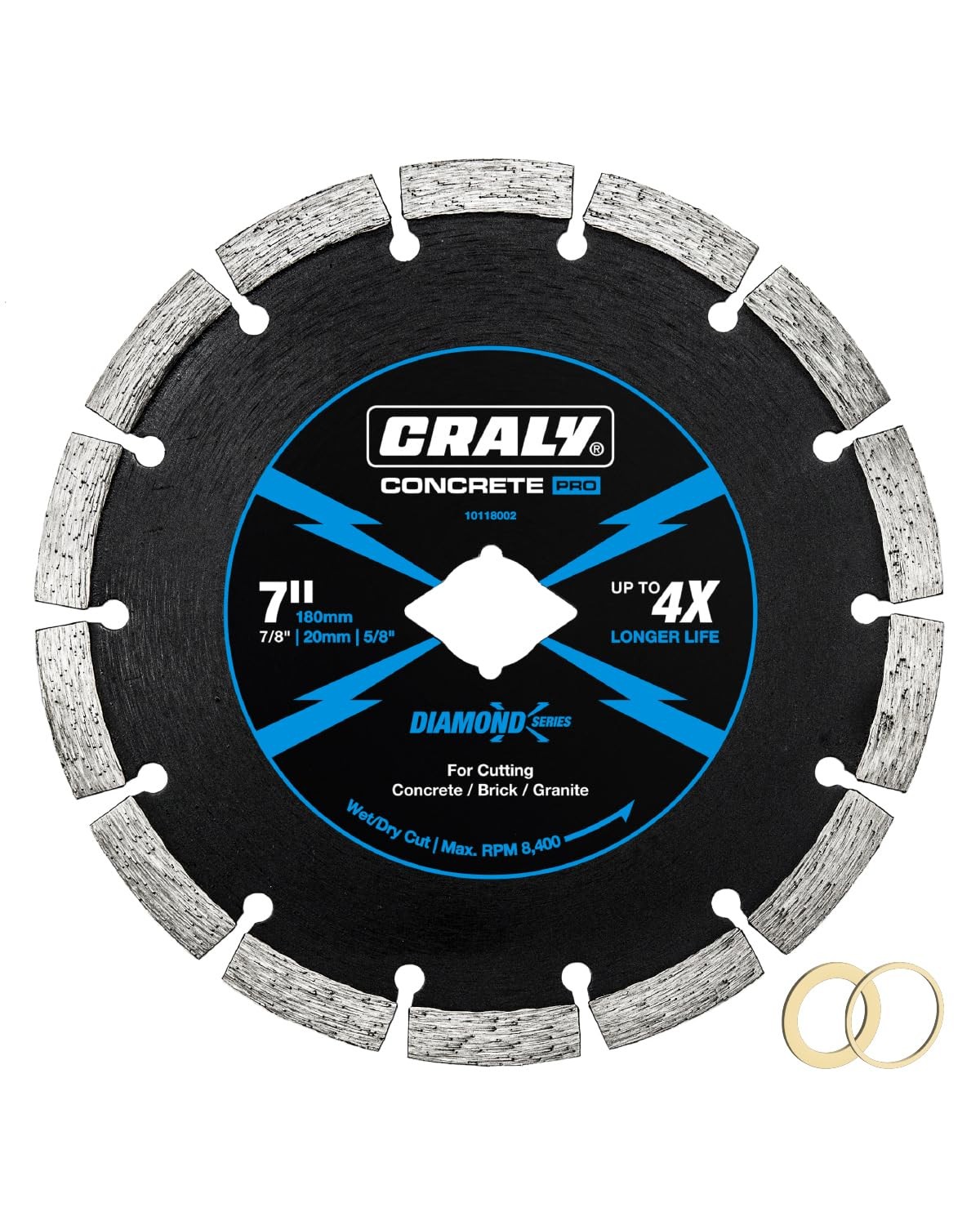 7 Inch Super Thin Segmented Diamond Blade, 7/8 in Arbor, 7'' Diamond Stone Bl...