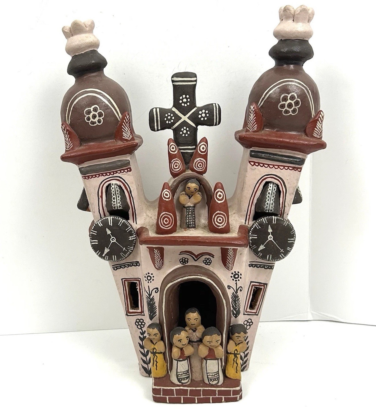 Vintage Peruvian Ayacucho Church Red Clay Pottery House Village Mission Peru