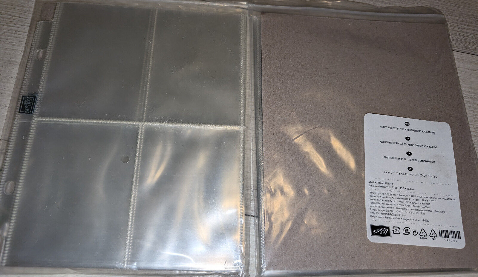 Stampin’Up! Variety Pack Photo Pocket Pages  6"x8" Lot of 2 Pkgs #144205