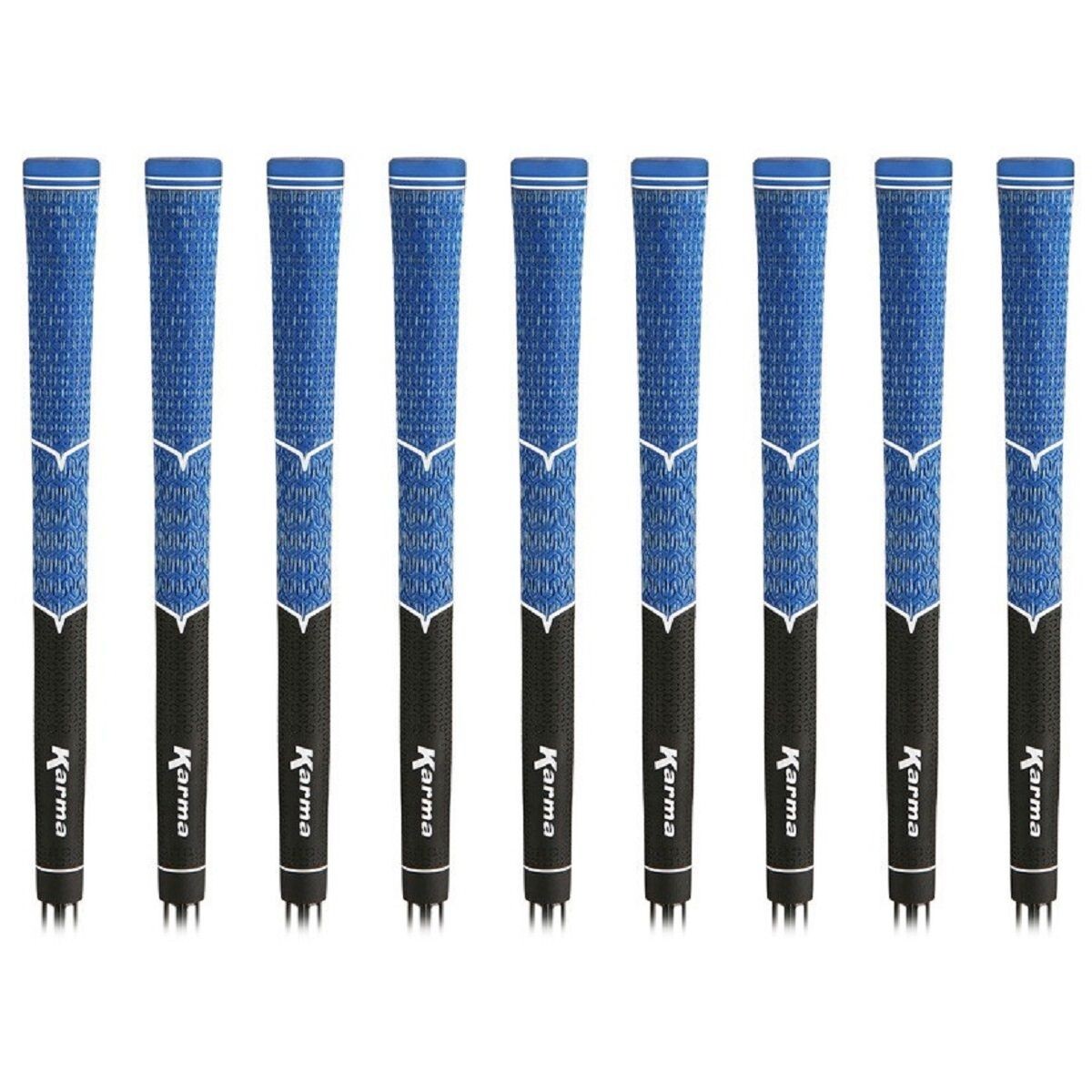 Karma V-Cord Classic Blue Upper Half Cord - STANDARD Size Golf Grips - 9 GRIPS!