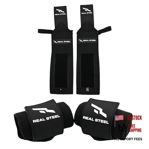 Real Steel Heavy-Duty Wrist Wraps for Weightlifting Men & Women - 24" Gym