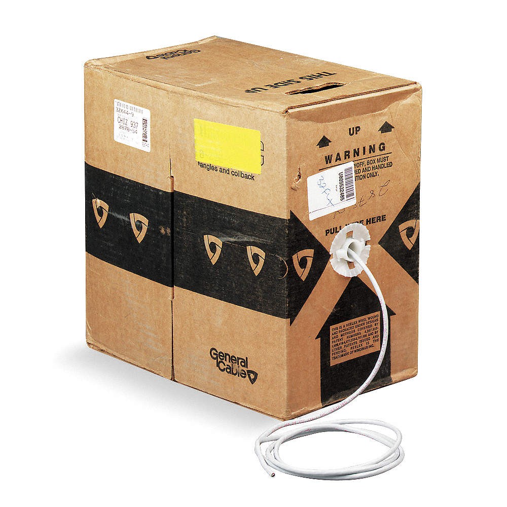 GENSPEED W5133255E Data Cable,Cat 5e,24 AWG,1000ft,White 5MD20
