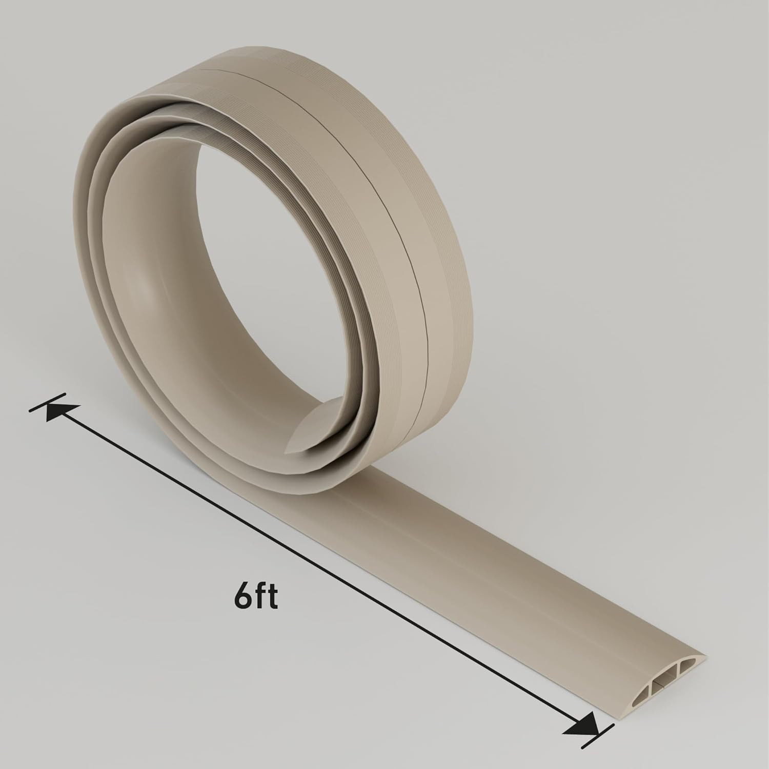 6Ft Floor Cord Cover, Cable Protector, Hide Extension Cords, Protect