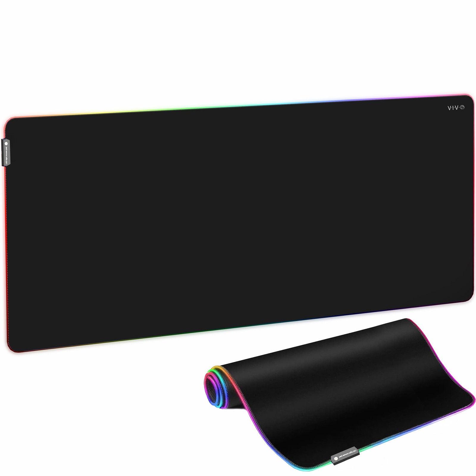 VIVO Black 71" x 30" Full Size Desk Pad with RGB Ambient Lighting