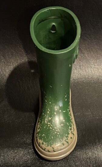 Green Rain Boot Planter Vase