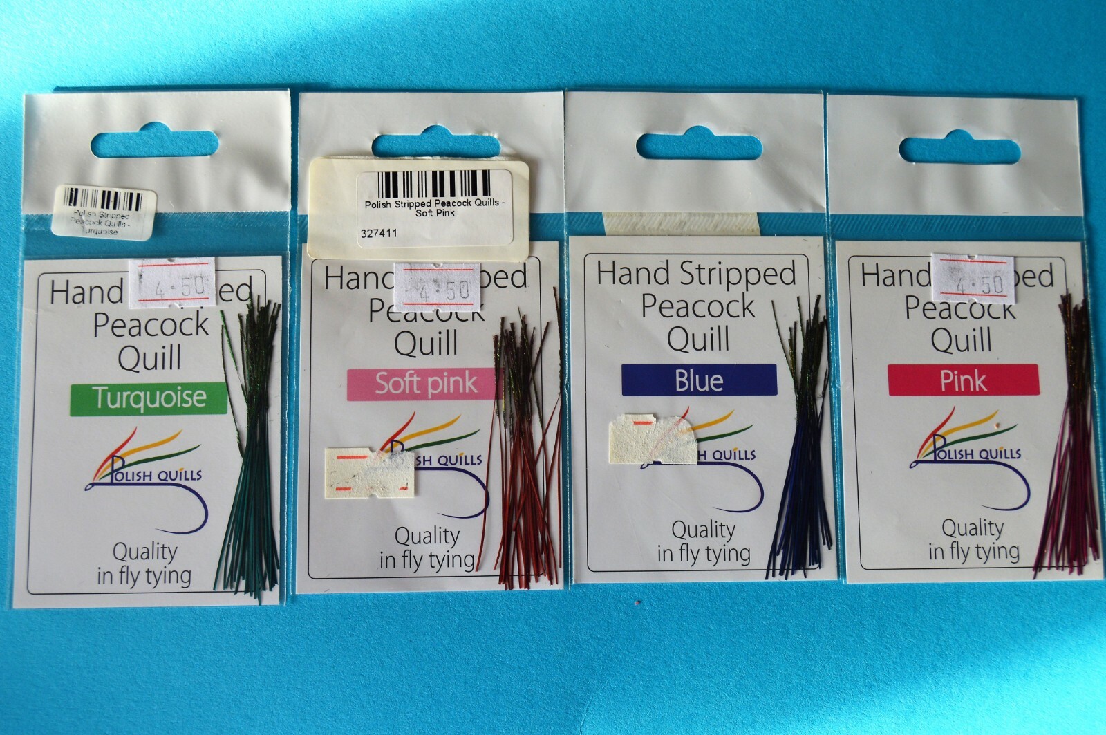 Polish Quills Hand Stripped Peacock Quills