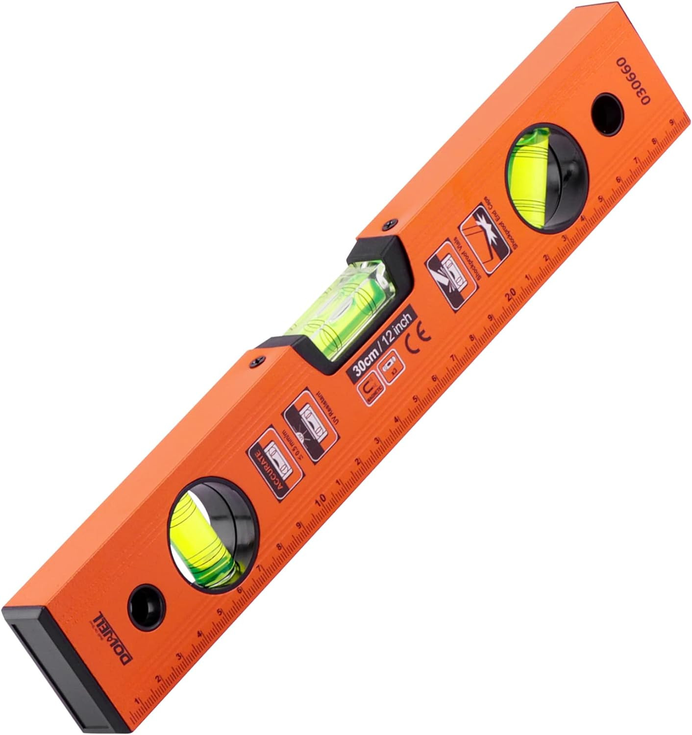 DOWELL 12 Inch Magnetic Spirit Level, Torpedo Level, Leveler Tool | 12-Inch