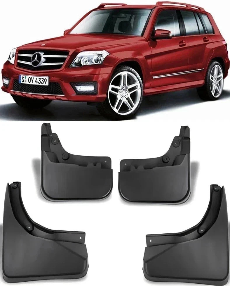 4Pcs New Splash Guards Mud Flaps FOR 2008-2015 Mercedes Benz GLK X204 WO Pedal