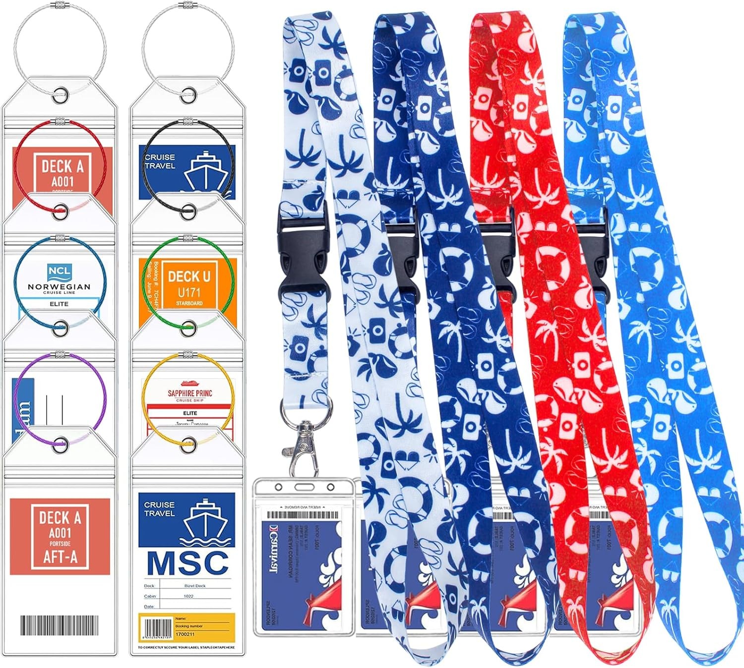 8 Carnival Cruise Luggage Tags & 4 Lanyards Ship Card Holder 2025-2026 Cruises
