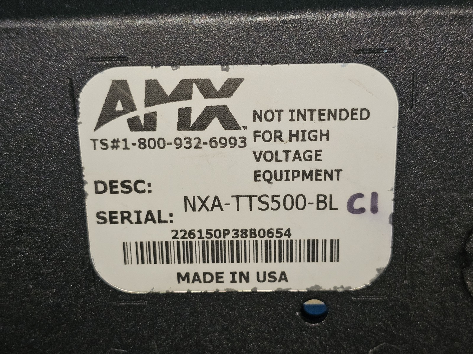 AMX Tabletop Touchscreen NXA-TTS500-BL From Working Environment