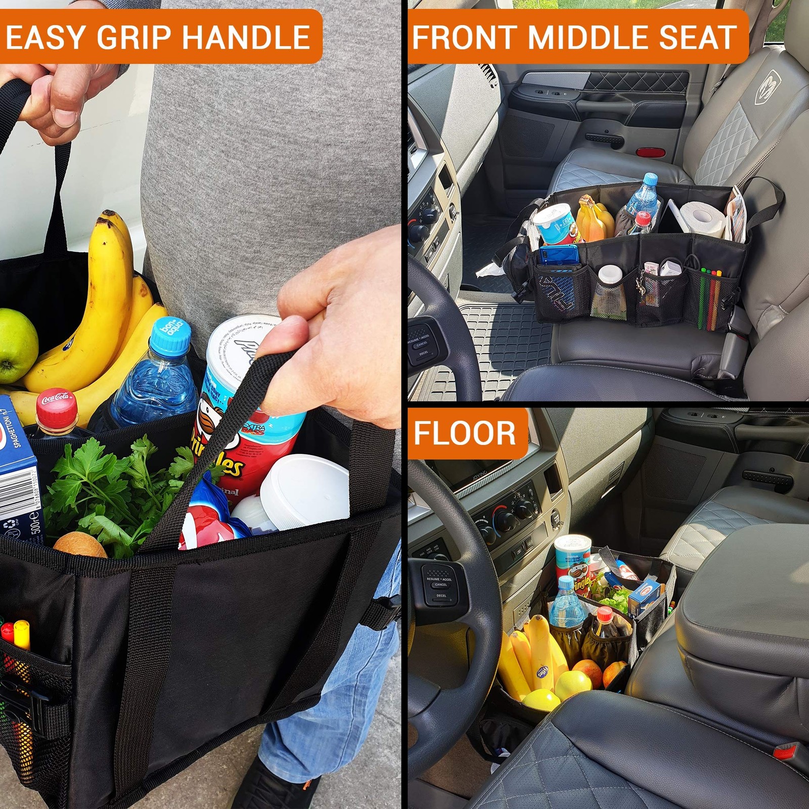 FoxBox Car Seat Trunk Organizer SUV - Front, Back Seat Storage, Passenger Floor