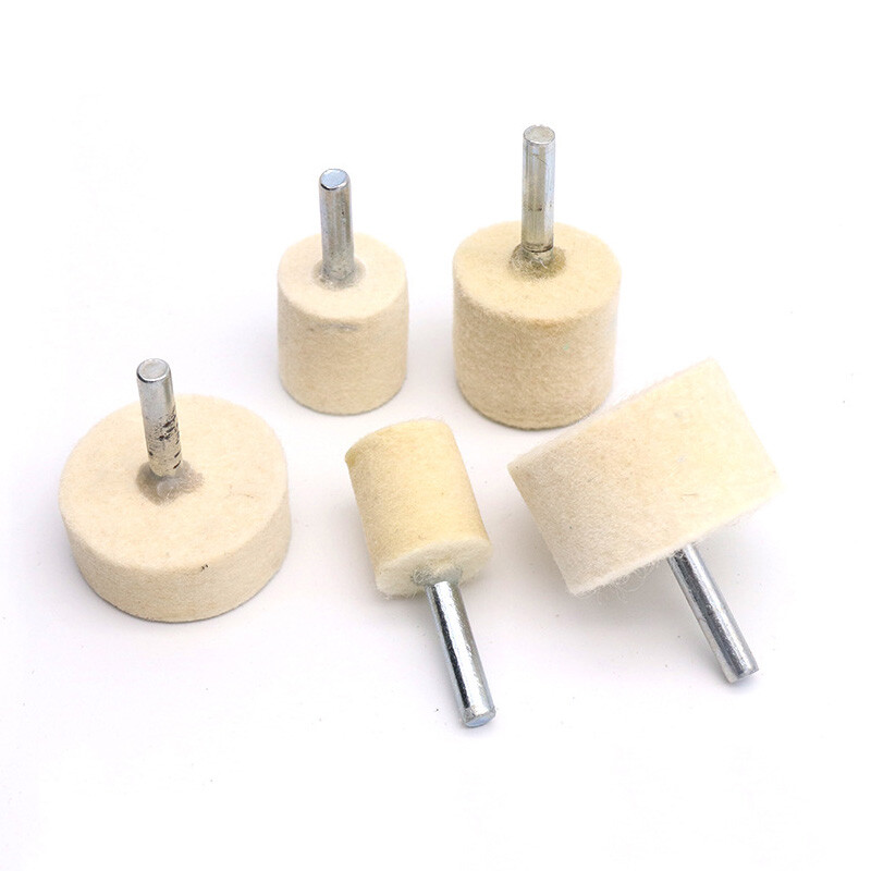 20mm-40mm Cylinder Wool Felt Polishing Bit Buffing Rotary Drill Firm 6mm Shank