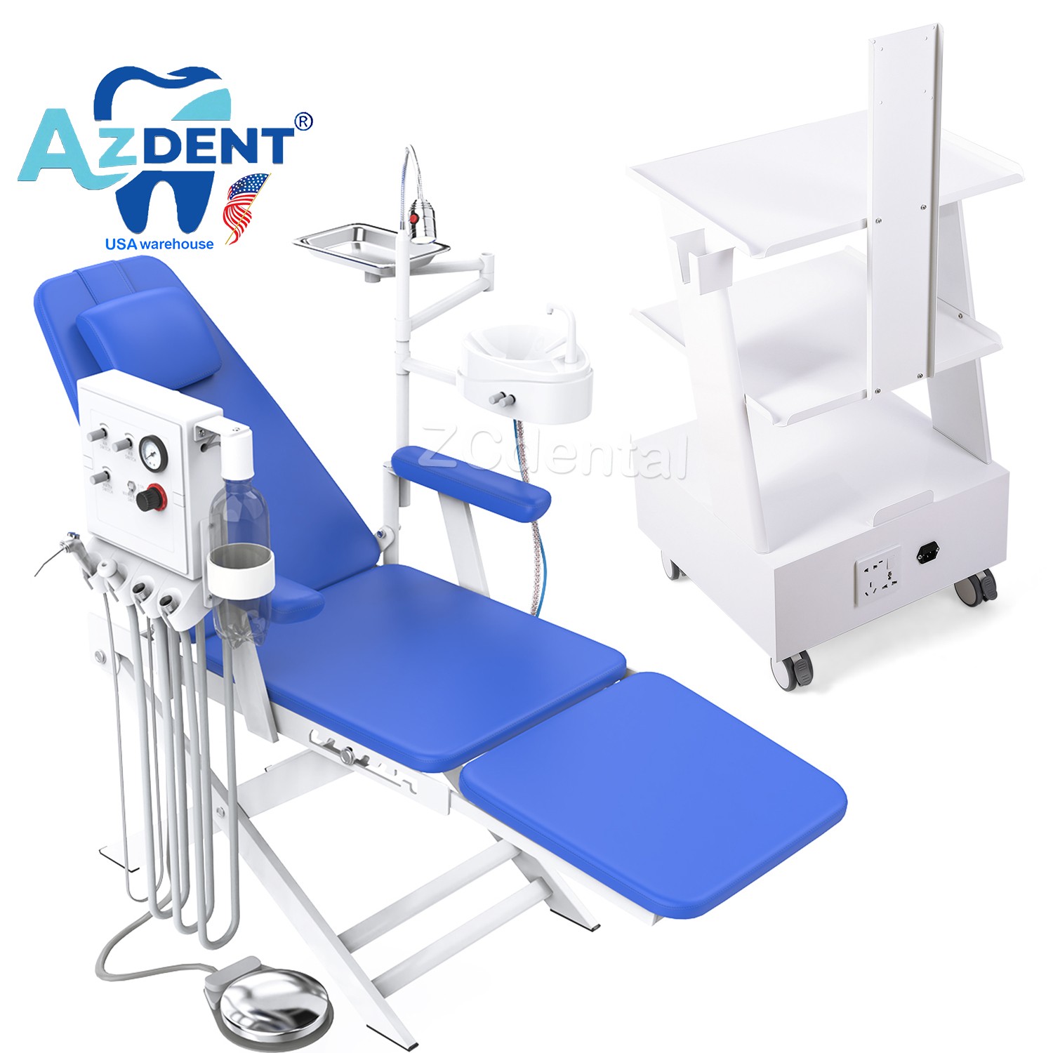 Silla plegable móvil portátil Dental, unidad de turbina, carrito rodante/carro