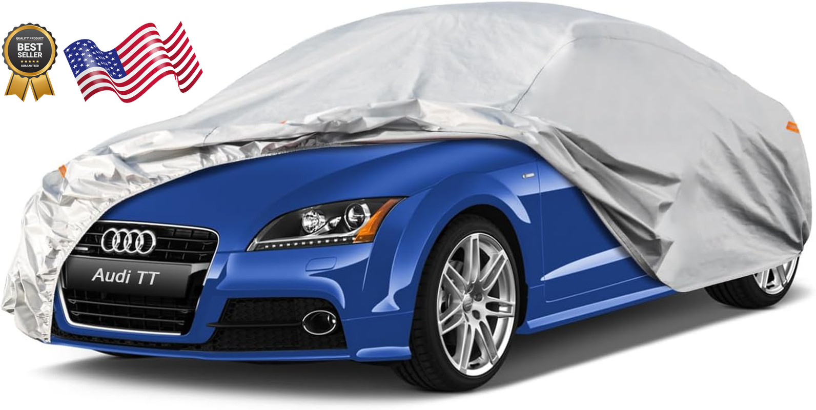 Custom Fit 6-Layer Audi TT Car Cover (1998-2025) Waterproof UV Protection Silver