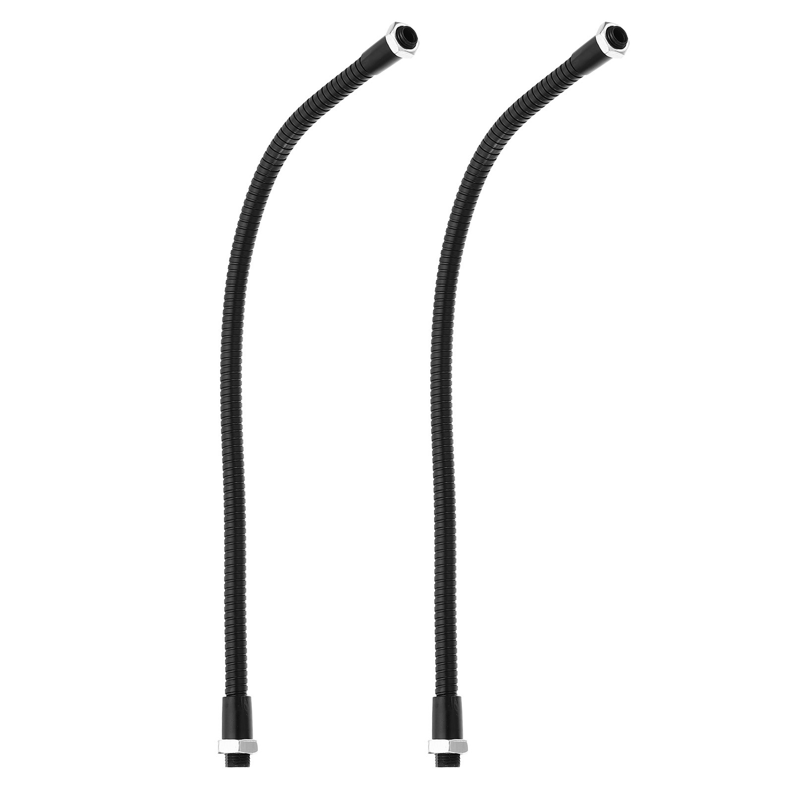 2Pcs 11.8" Black Universal Gooseneck Hose M10 to M8 Fine Thread for Lamp