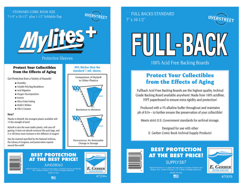 200 E Gerber Mylites+ 1.42 Mil Mylar Bags & 200 Standard Full Back Boards