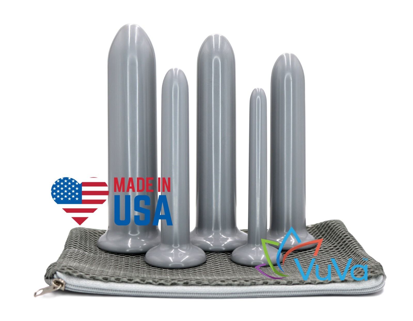 Unisex Smooth Rectal Dilator Anal Set - Set of Five - BPA Free Made in America