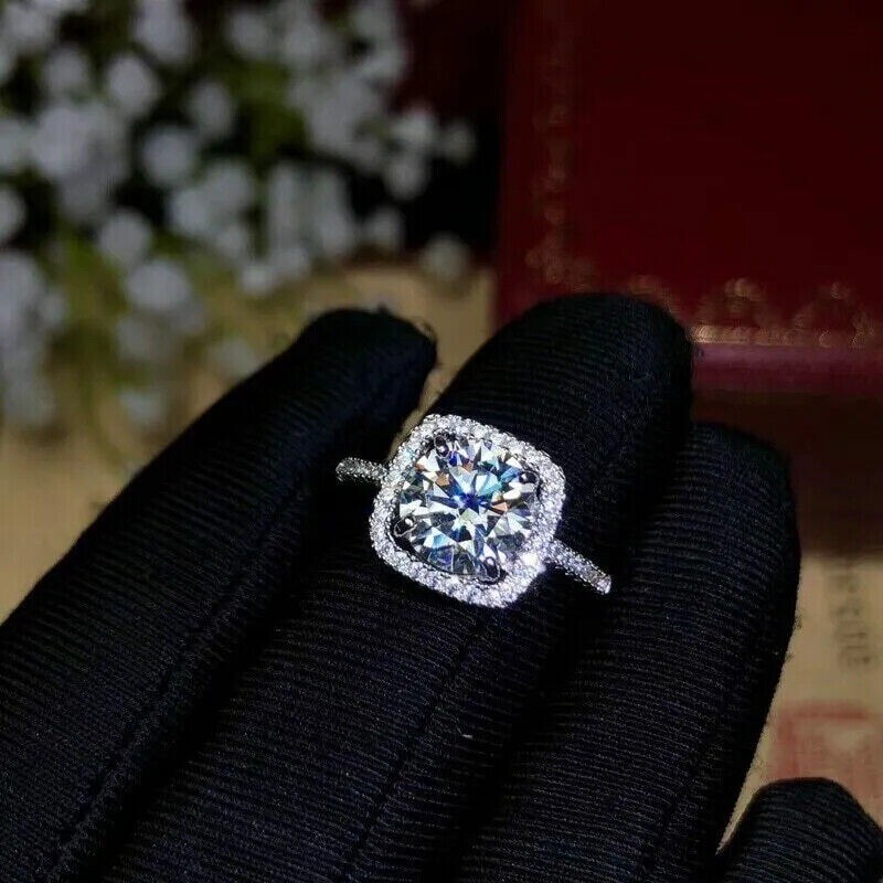 3.20Ct Round Cut Lab-Created White Diamond Wedding Ring Set 925 Sterling Silver