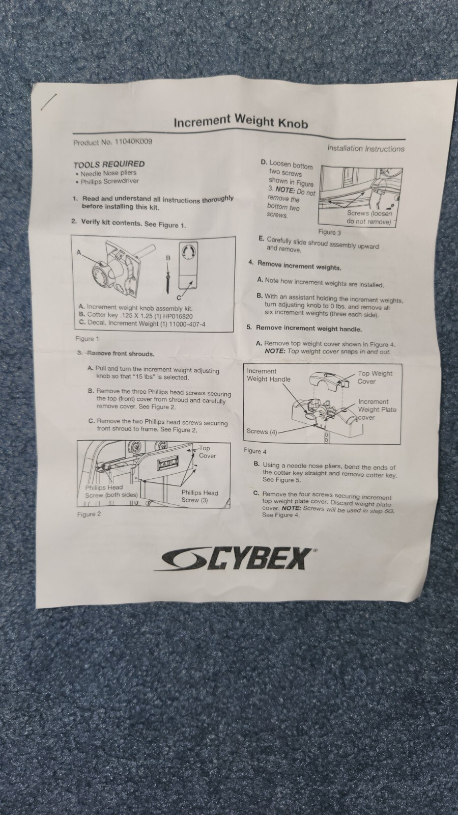 CYBEX INCREMENT WEIGHT KNOB 11040K009 new