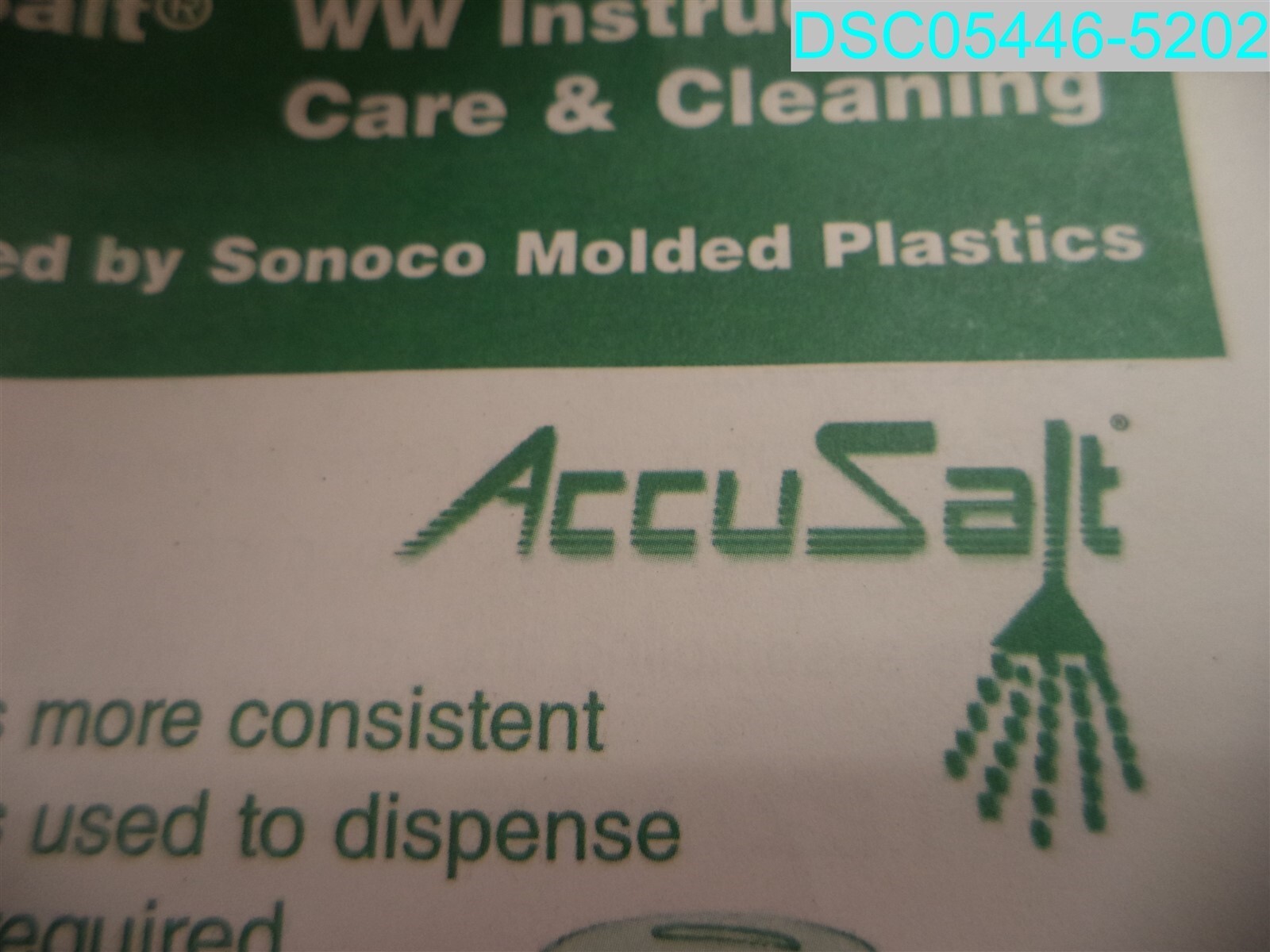 Sonoco Plastics 15036936 Accusalt Ww Assembly