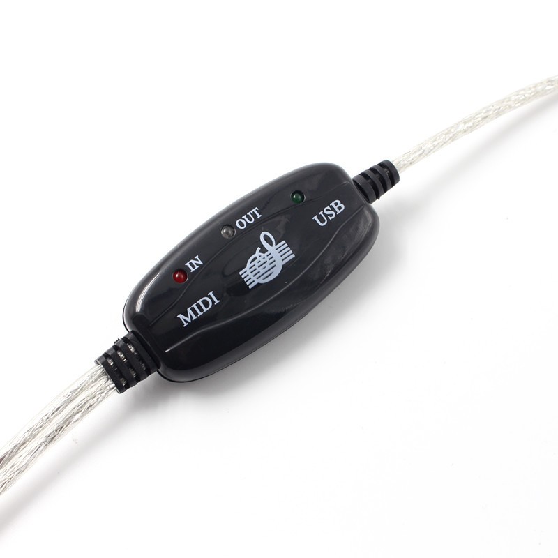 USB IN-OUT MIDI Interface Cable Converter PC to Music Keyboard Adapter Plug