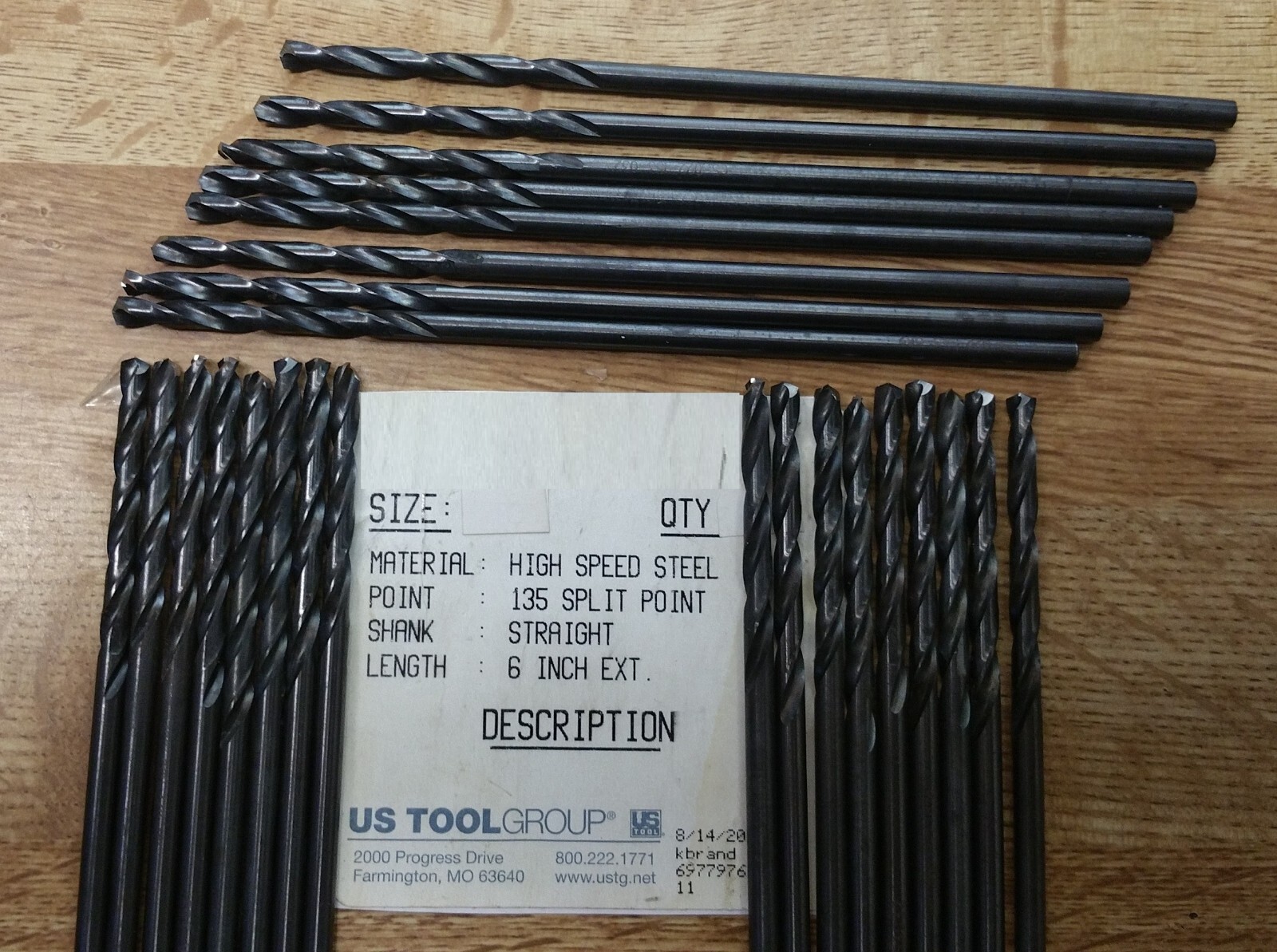 (Qty50) "Chose your Size" US Tool +-6" HS Resharpened Aircraft Drill Bits 135-SP