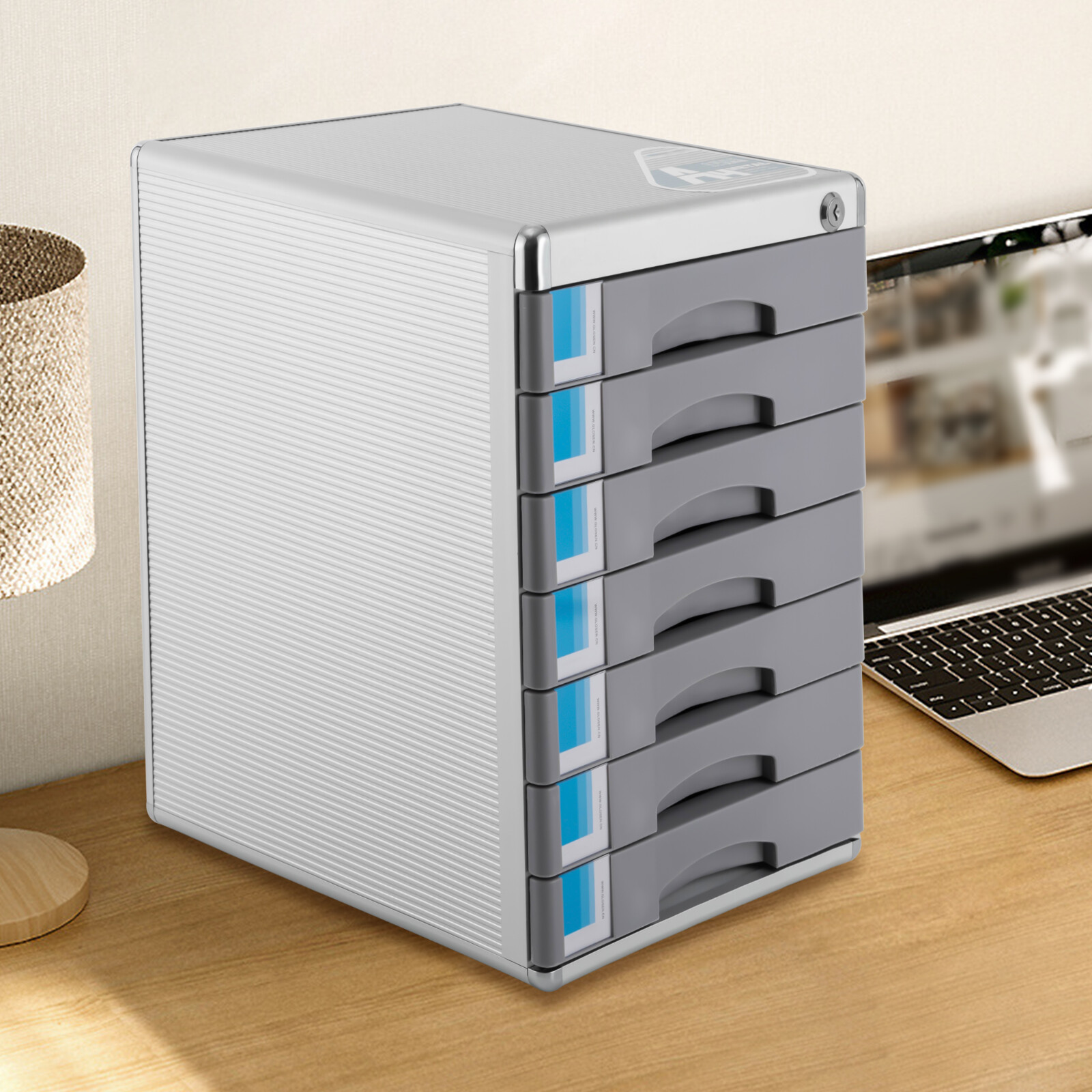 7 COMPARTMENTS DRAWER DESKTOP FILE ORGANIZER RECTANGULAR DOCUMENT STORAGE BOX