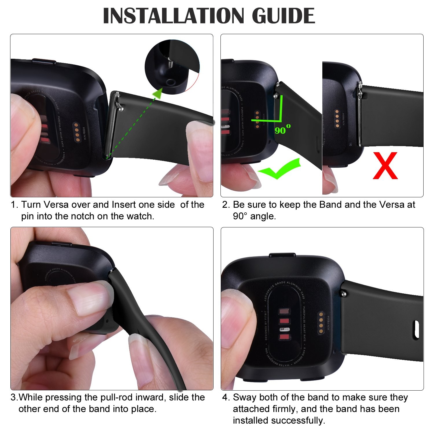 Sport Bands Compatible with Fitbit Versa 2/Versa/Versa Lite/Versa SE, Soft TP...