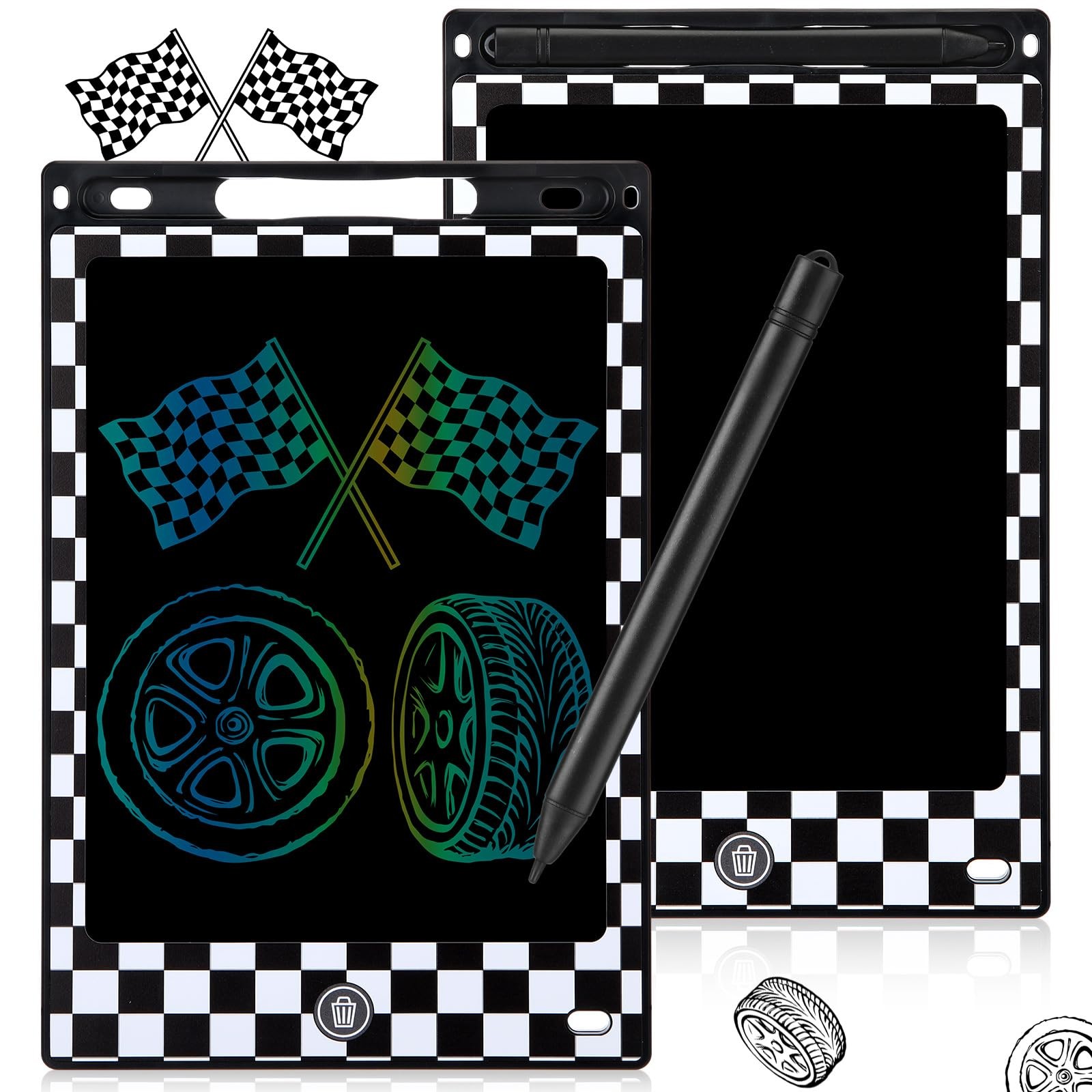 2 Pack Race Car Party Favors LCD Writing Tablet for Kids 7.87" Race Car Drawi...