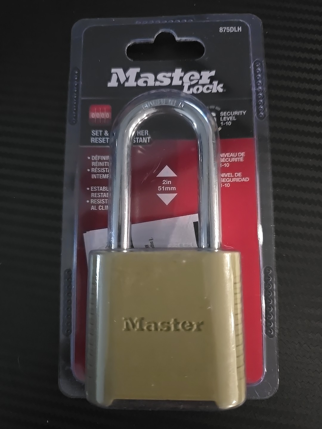 Master Lock 875DLH 2in. 51mm Set & Reset Your Own Combination(CO35)