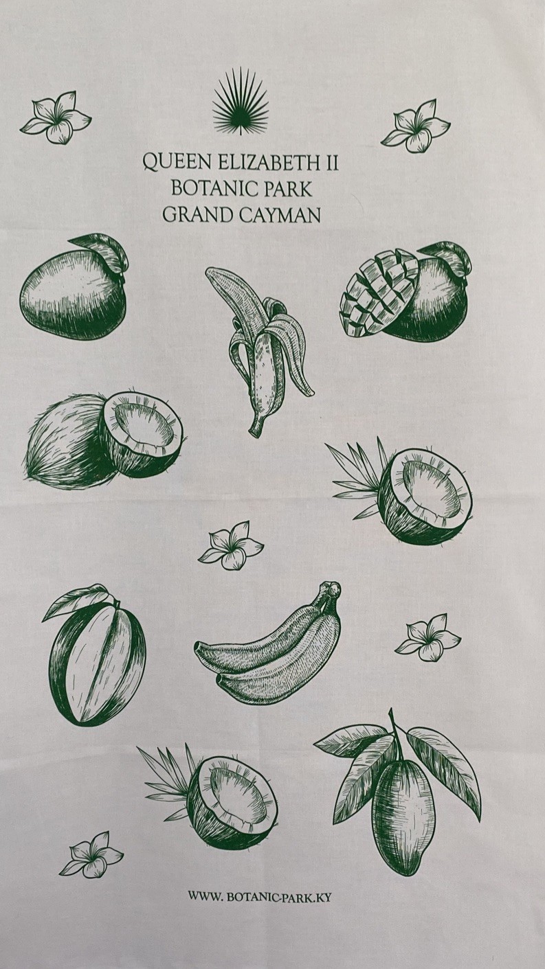 Queen Elizabeth II Botanic Park Grand Cayman Tea Towel New 17x27”