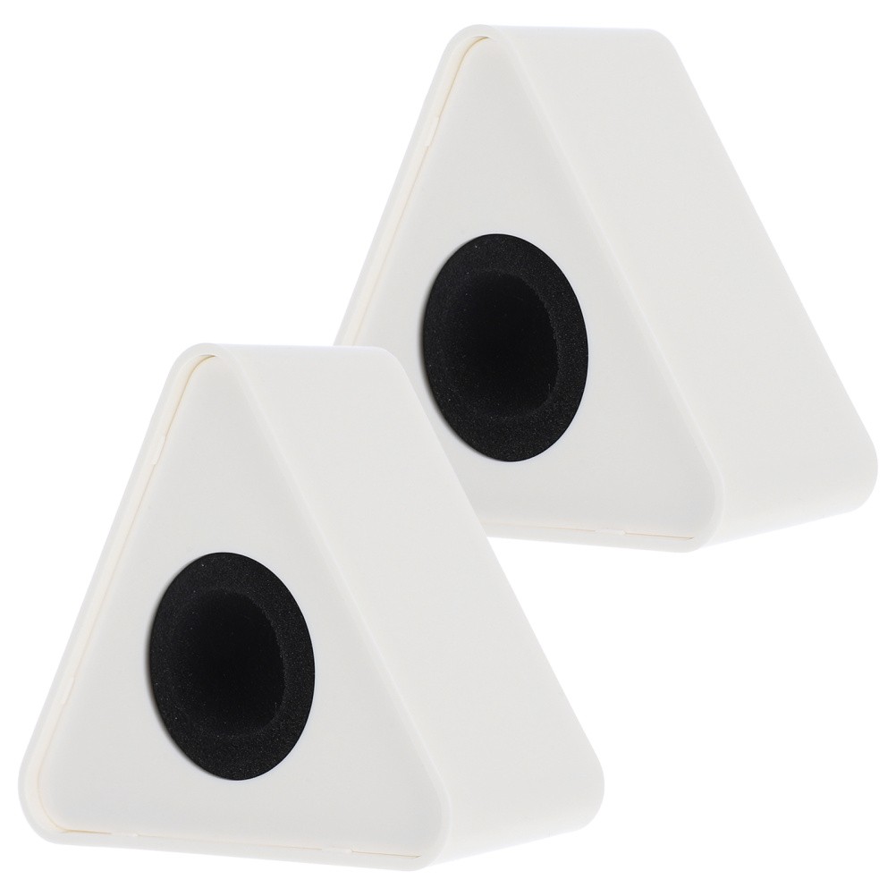 2 Pcs Triangular Interview Logo Mic Flag Station Microphone Clip