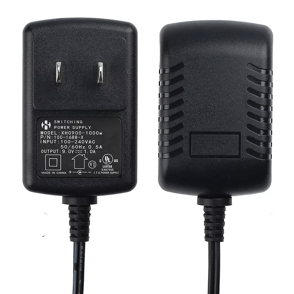9V 1A Power Supply Multi-Plug w/ 5 Cables 9 Volt Adapter for Guitar Effect Pedal