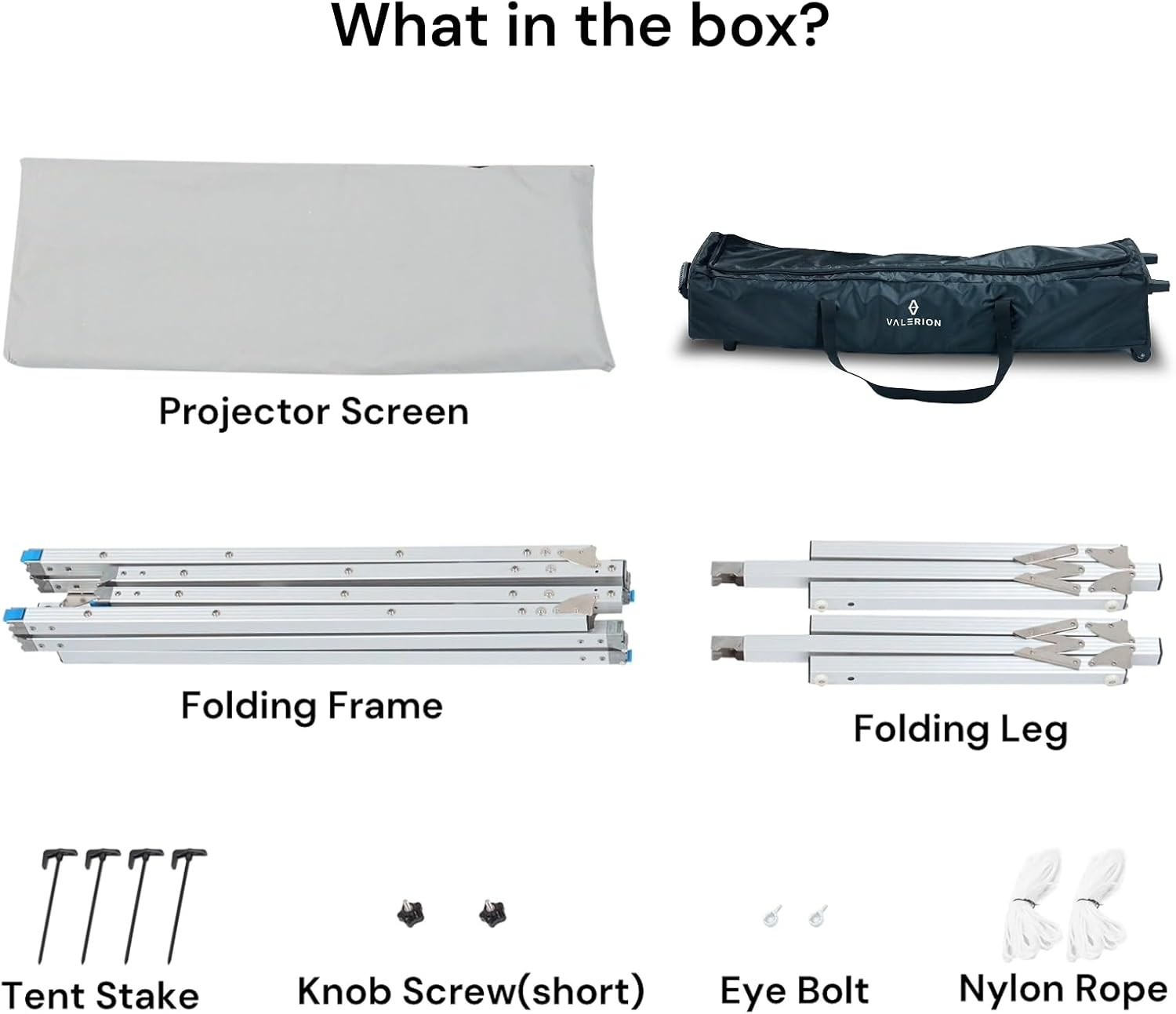 150" Valerion Outdoor Projector Screen, 3-Min Setup, Portable, lightweight, READ