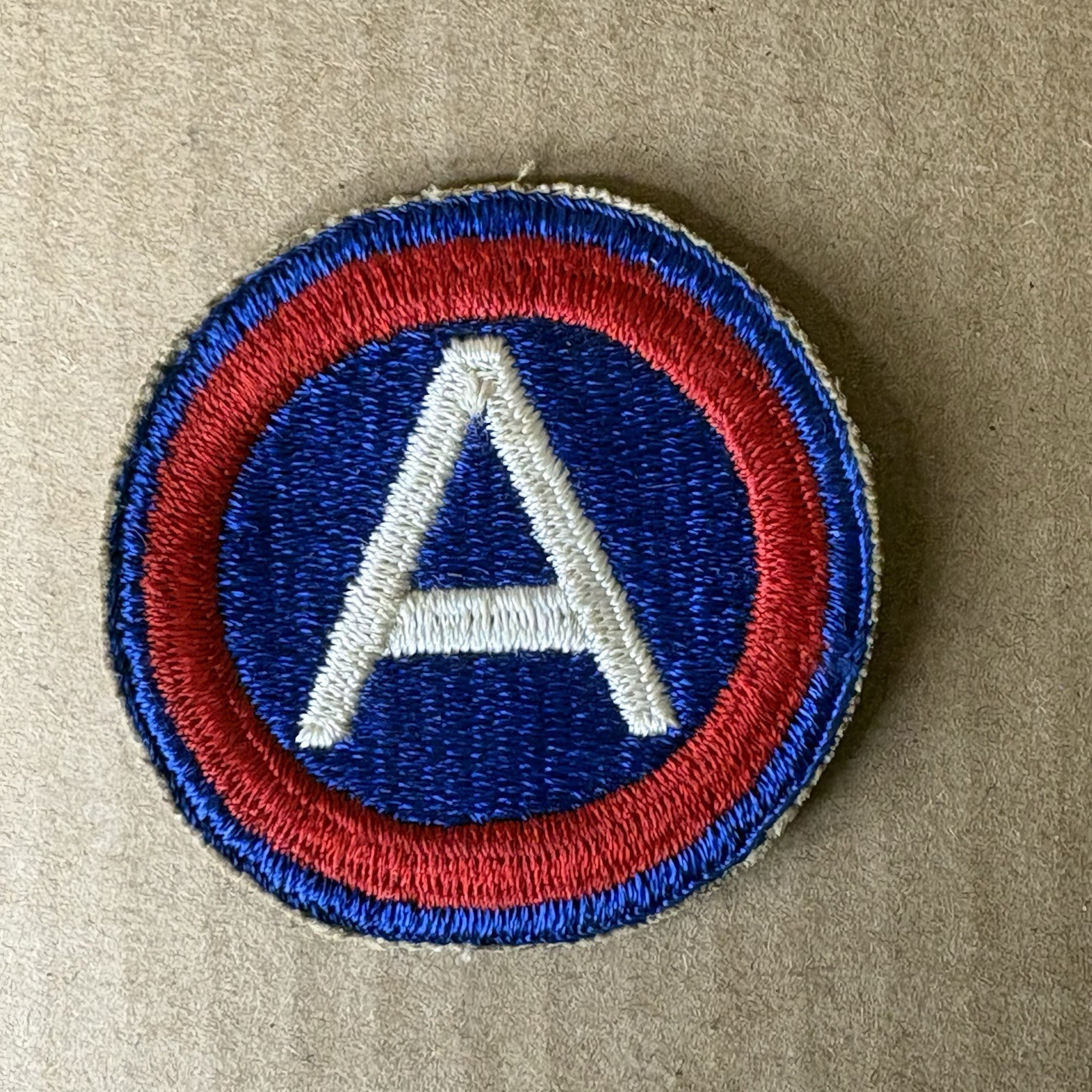 WW-II US 3rd Army Patch White Back No-Cut Edge Vintage No Glow Great Condition
