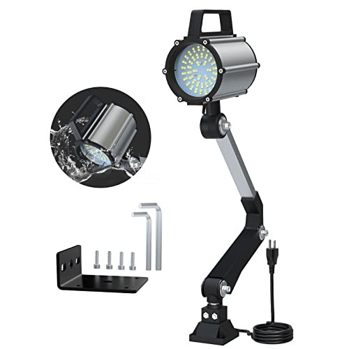 Adjustable Angle LED Machine Long-Arm Dual-Color Work Light, 25W Machine Silver