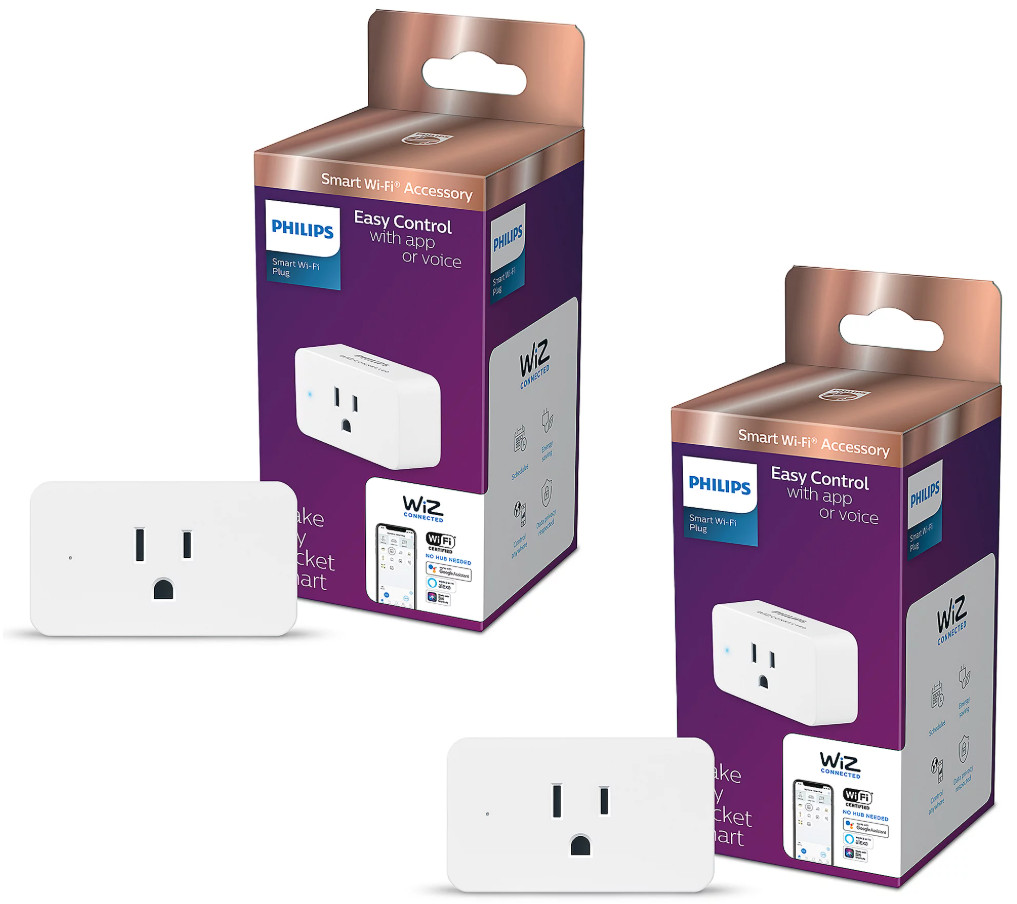 Phillips Wi-Fi Smart Plug with Voice Control 2-Pack