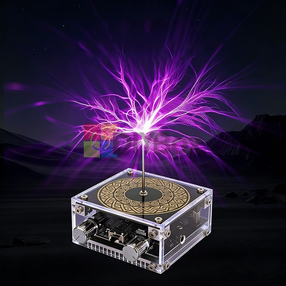 Music Tesla Coil 2Mode Artificial Lightning Touchable BT Decoding Colorful Light