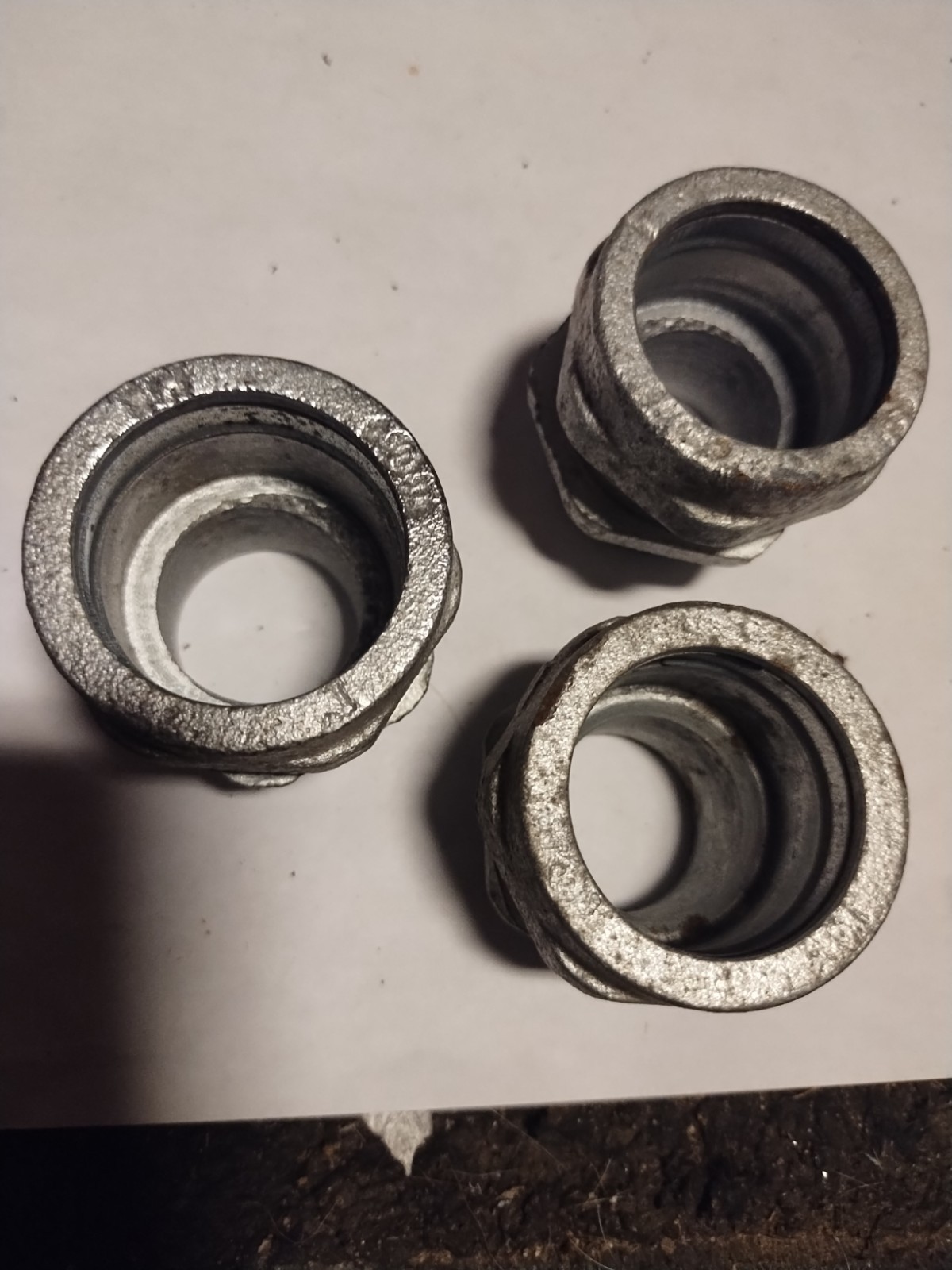 Lot of 2 - EMT Compression Straight Connector 1/2" Steel Fittings