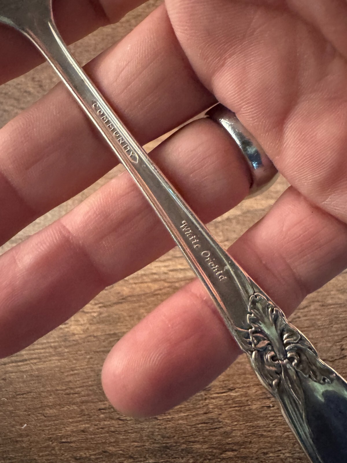 Community White Orchid Silverplated Dinner Fork