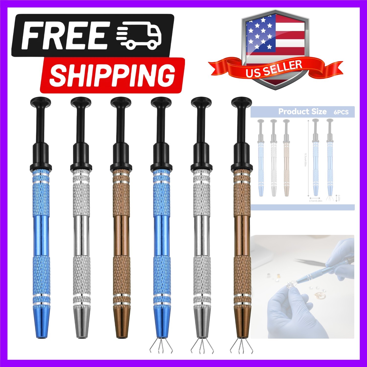 Rust-Resistant Stainless Steel 4-Claw Pick Tool – Perfect for Tiny Essentials
