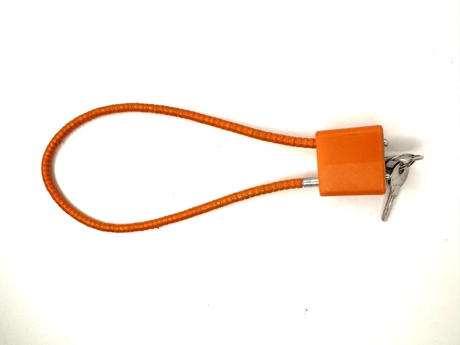 🔒 Orange Cable Gun Lock w/ Key – 30mm Padlock – Firearm Safety Lock
