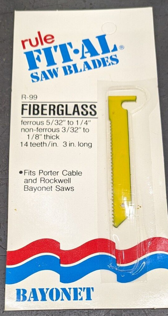 Rule Fit-Al Fiberglass Saw Blade R-99 For Porter Cable & Rockwell Bayonet Saws