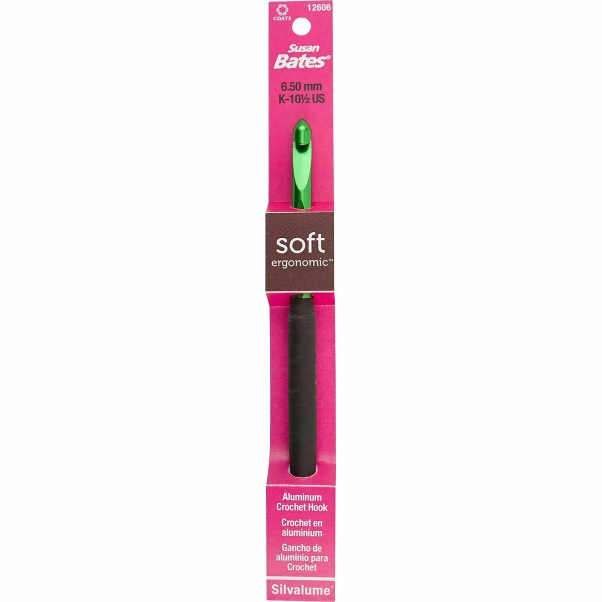 12606-K10.5 Silvalume Soft Handle Aluminum Crochet Hook Lot of 4 Free Shipping