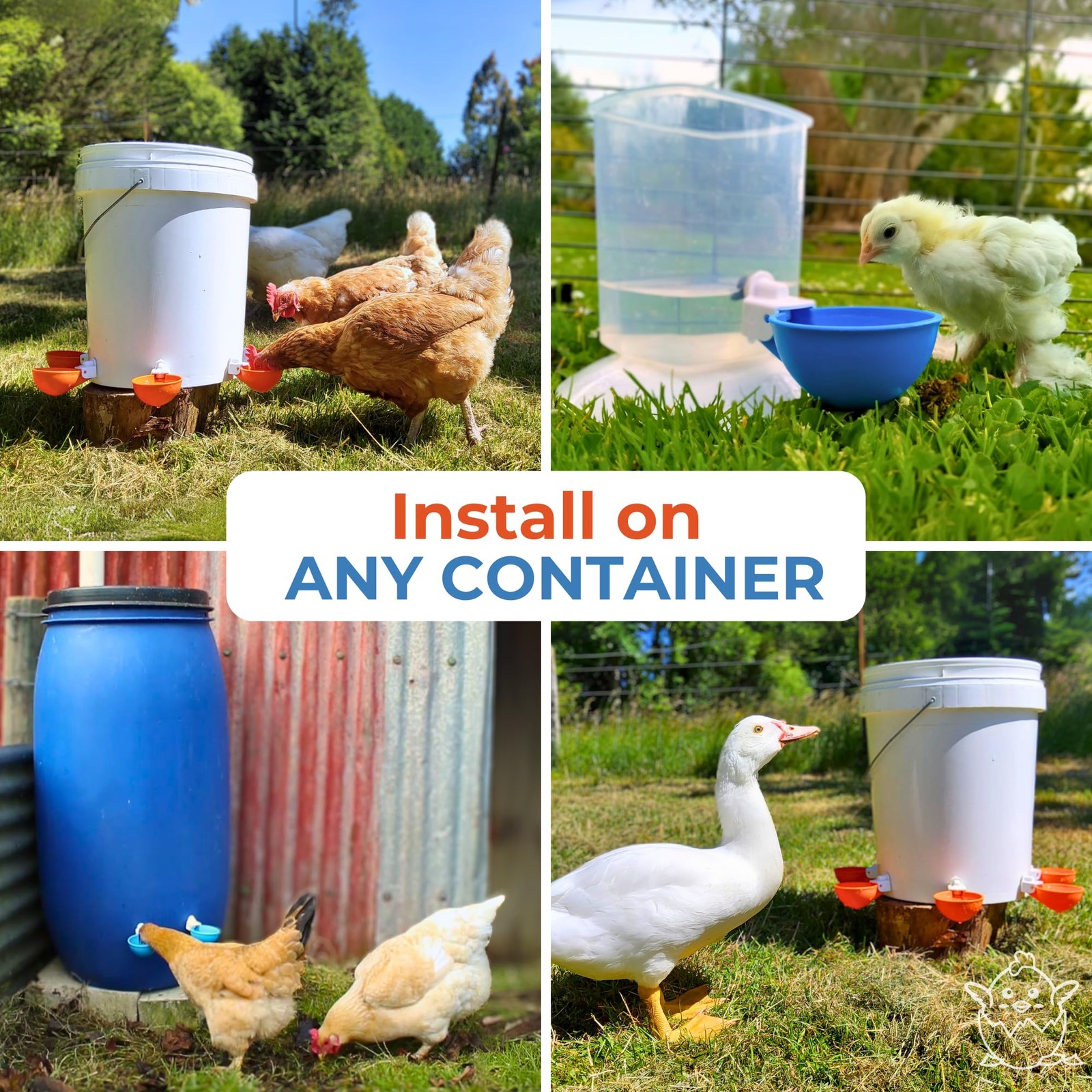 Large Automatic Chicken Waterer Cups | Chicken Water Feeder Suitable for Chic...