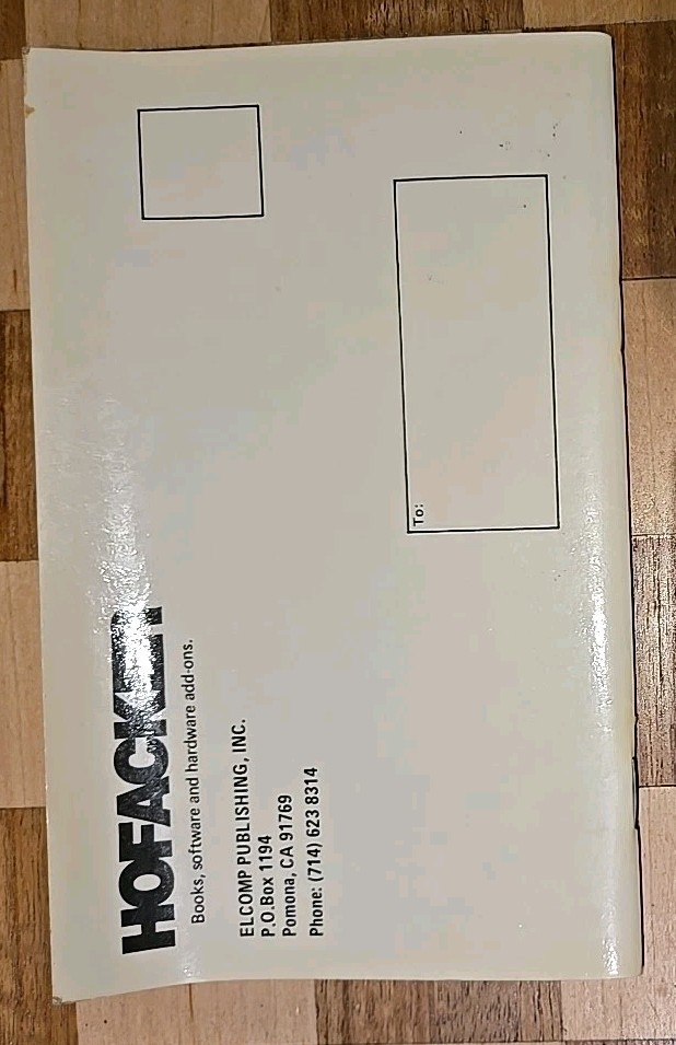Hofacker Books, Software, Hardware Add-ons For Atari VIC-CBM-PET Sinclair-Timex